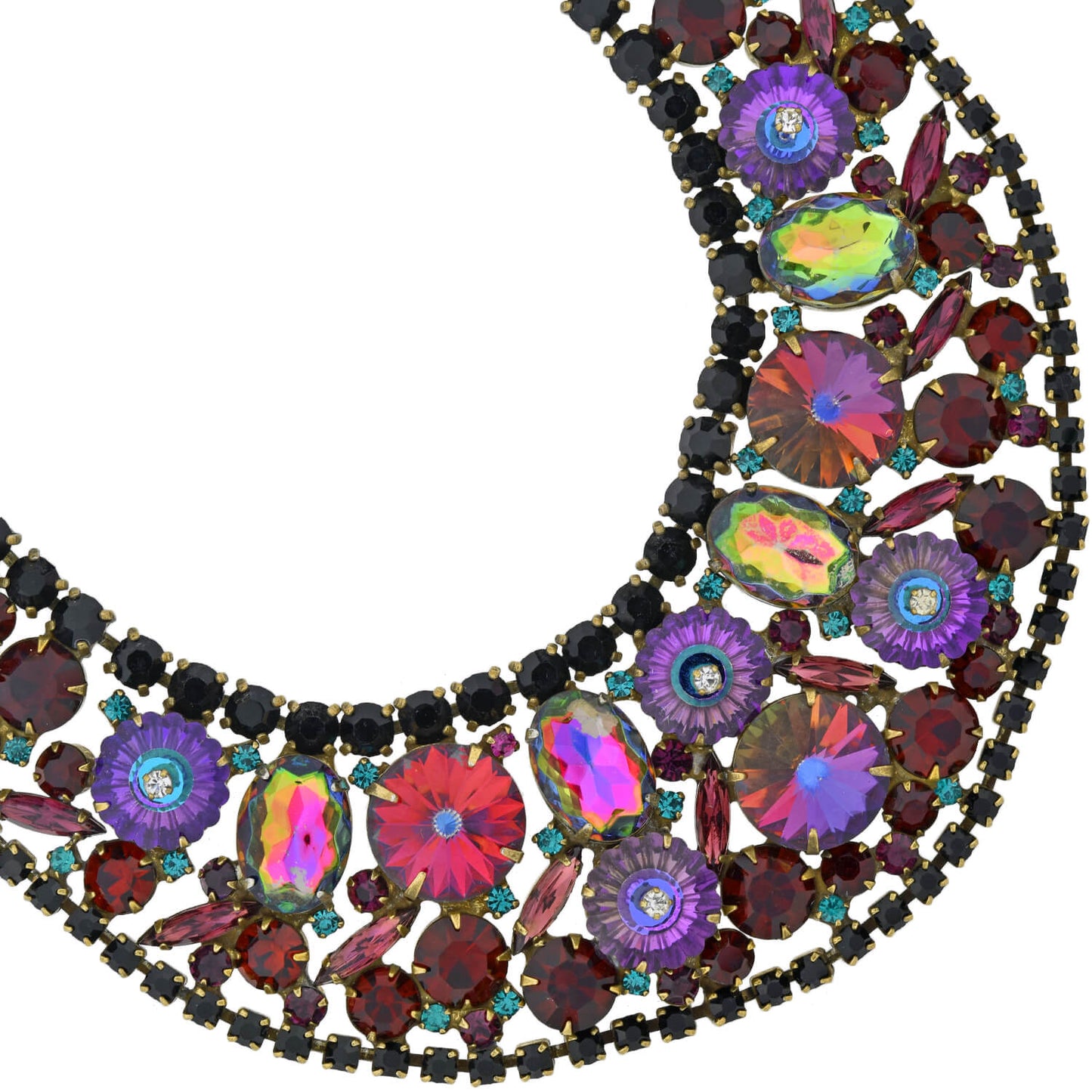 JULIANA Vintage Large Multi-Crystal Bib Necklace