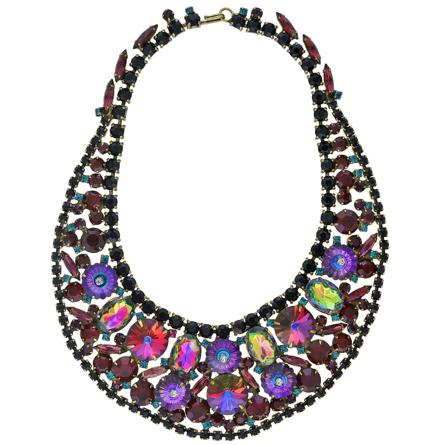 JULIANA Vintage Large Multi-Crystal Bib Necklace