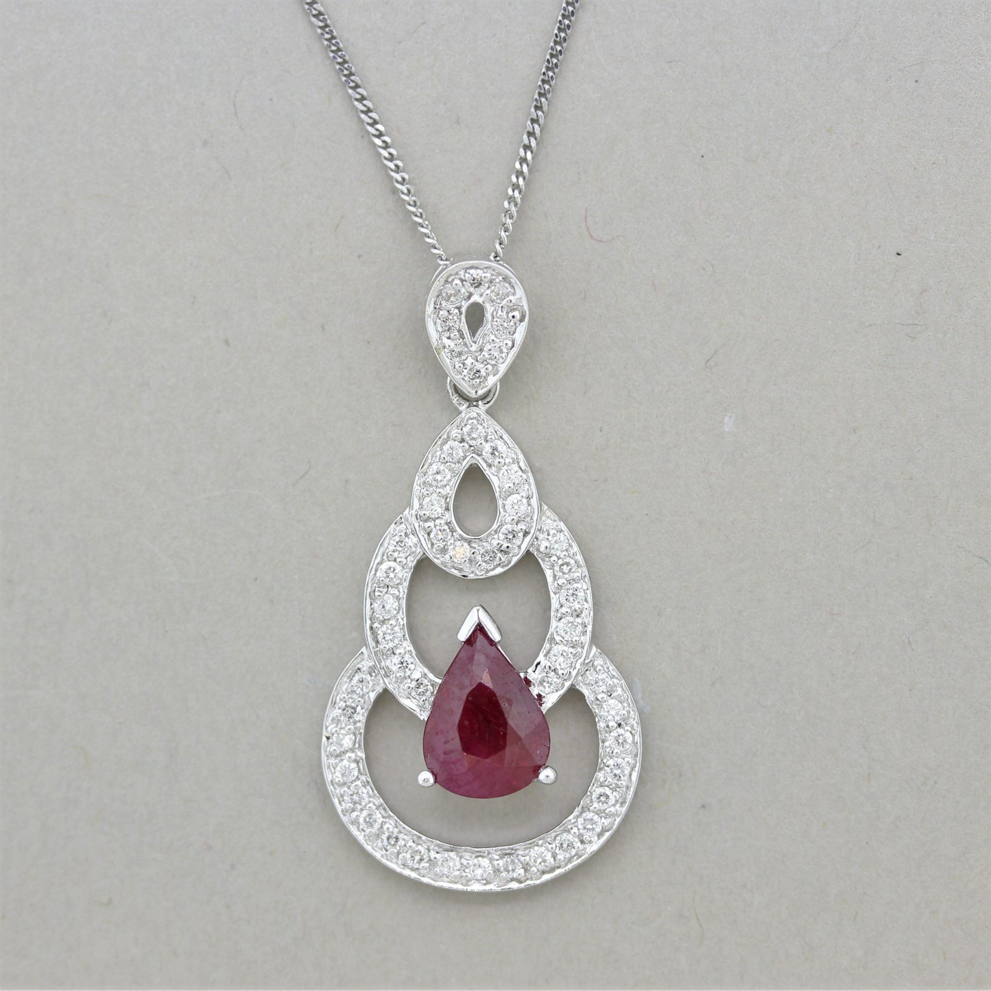 Ruby Diamond Gold Pendant