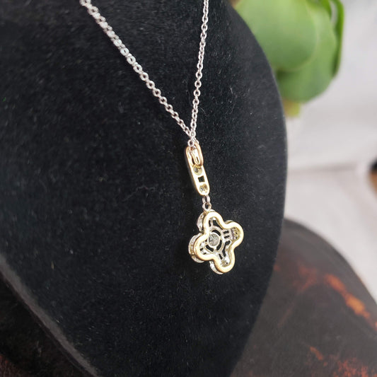 platinum & 18k gold Deco c.20's s diamond filigree necklace pendant