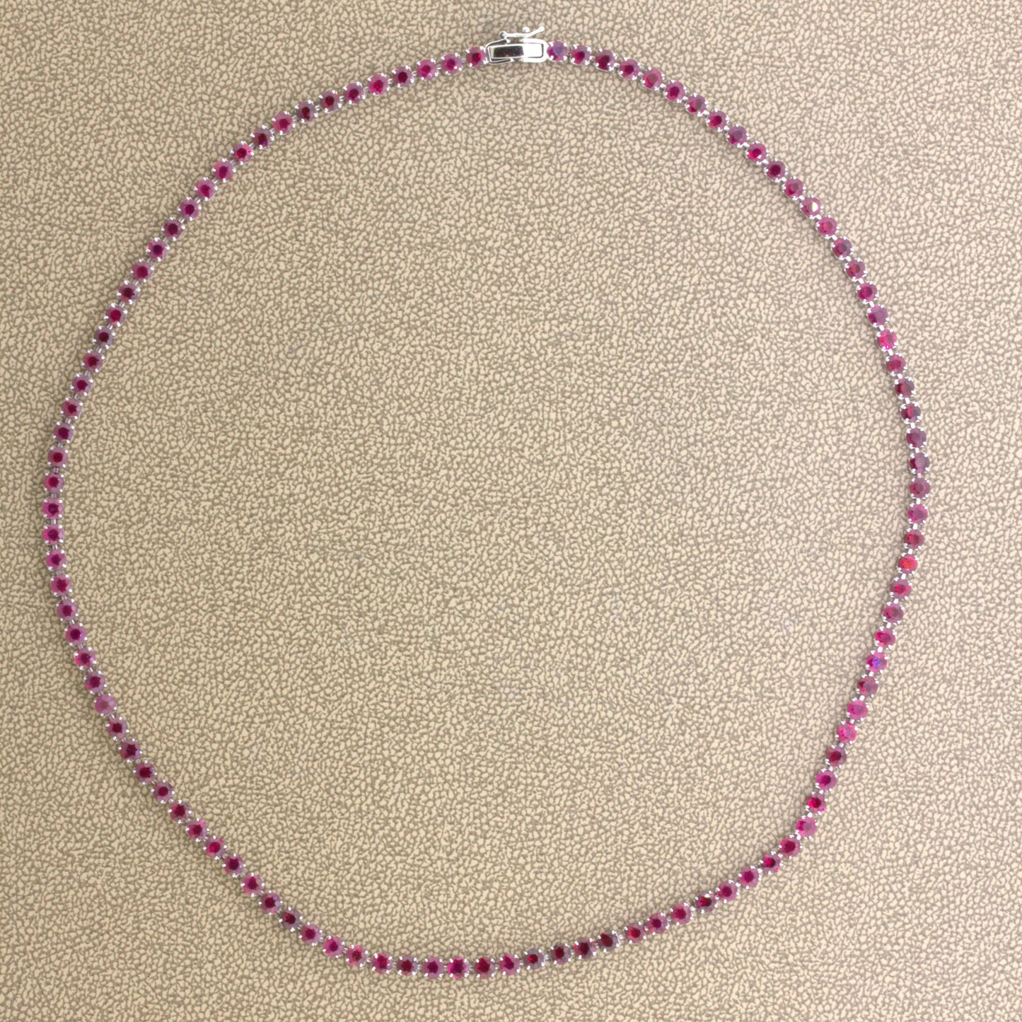 Superb 15.12 Carat Ruby Platinum Tennis Necklace