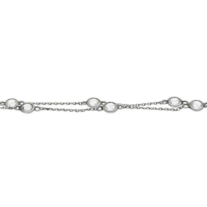 Victorian Sterling Silver French Paste Guard Chain