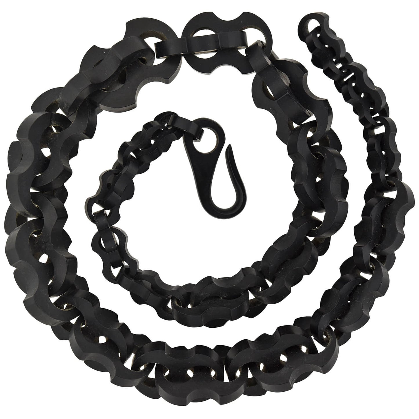 Victorian Hand Carved Gutta-Percha Link Necklace 21.5