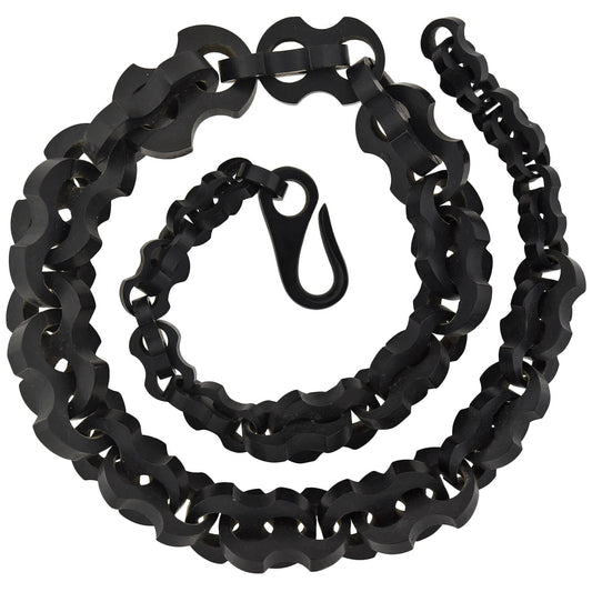 Victorian Hand Carved Gutta-Percha Link Necklace 21.5