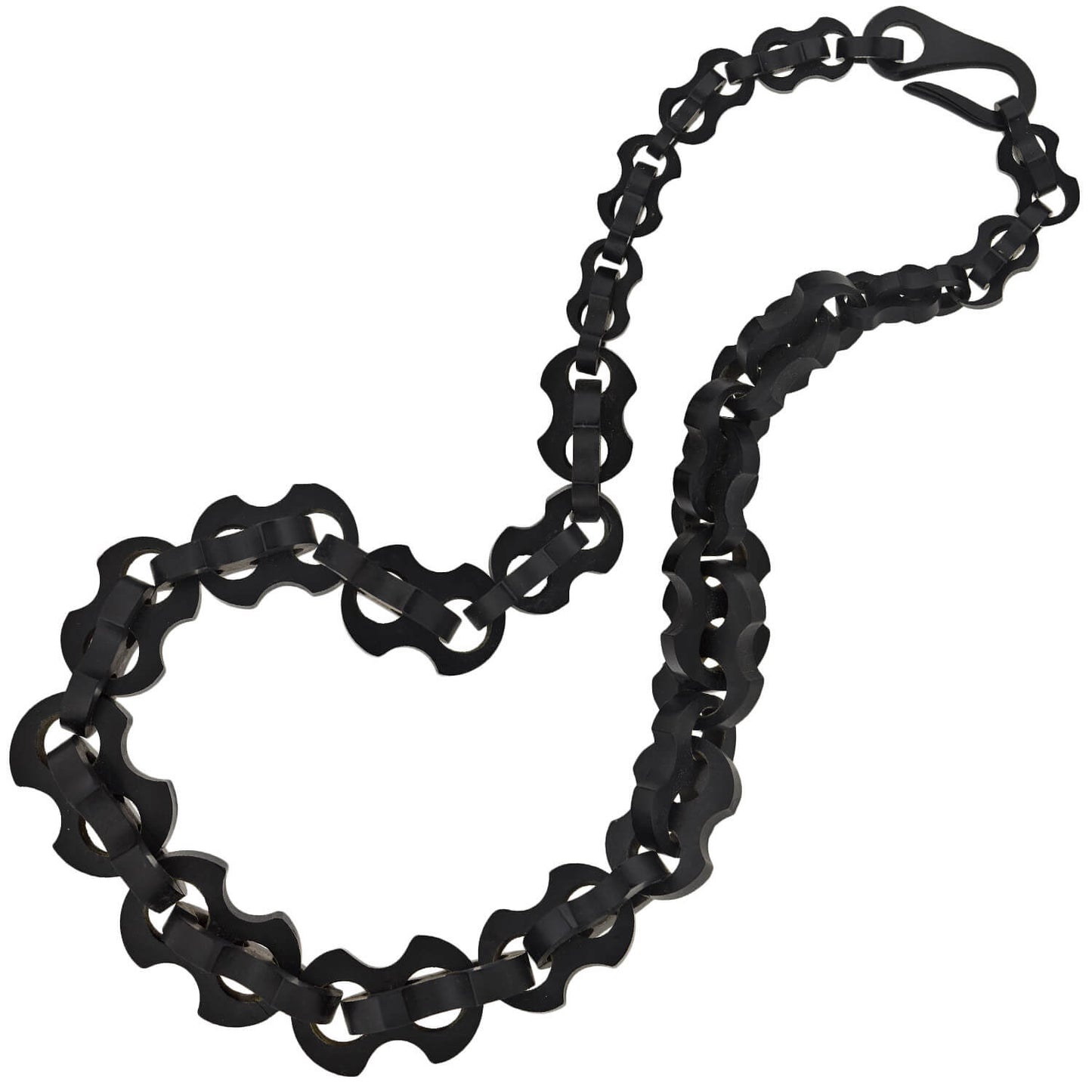 Victorian Hand Carved Gutta-Percha Link Necklace 21.5