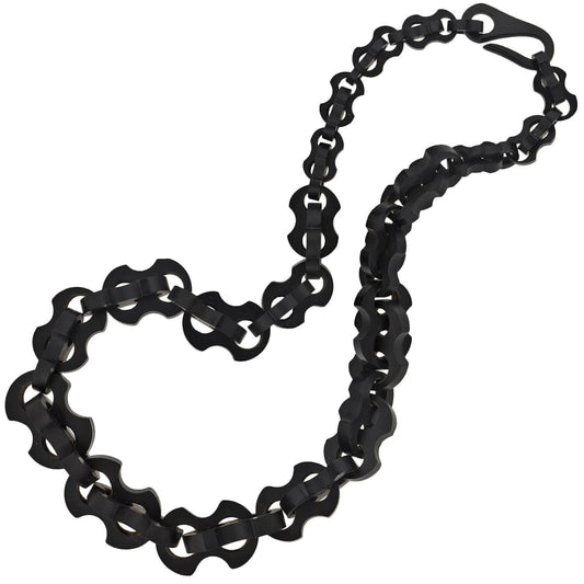 Victorian Hand Carved Gutta-Percha Link Necklace 21.5