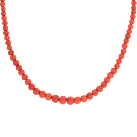 Victorian Graduated Coral Bead Necklace 28