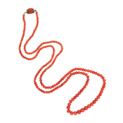 Victorian Graduated Coral Bead Necklace 28