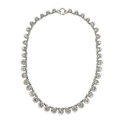 Edwardian Sterling + Paste Drop Riviere Necklace
