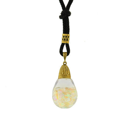 Retro 14kt Floating Opal Ball Necklace