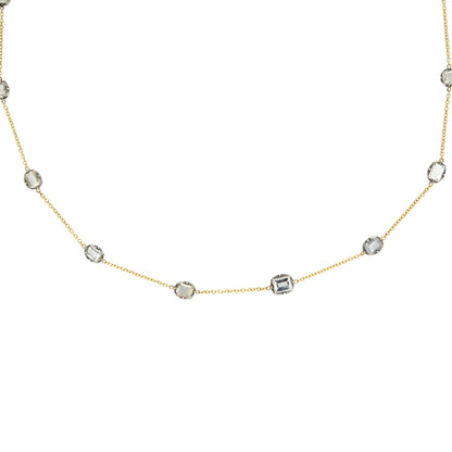 Georgian 14k/Sterling Silver Conversion Table Cut Diamond by the Yard Necklace 3+ctw