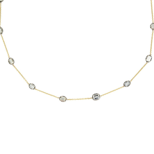 Georgian 14k/Sterling Silver Conversion Table Cut Diamond by the Yard Necklace 3+ctw