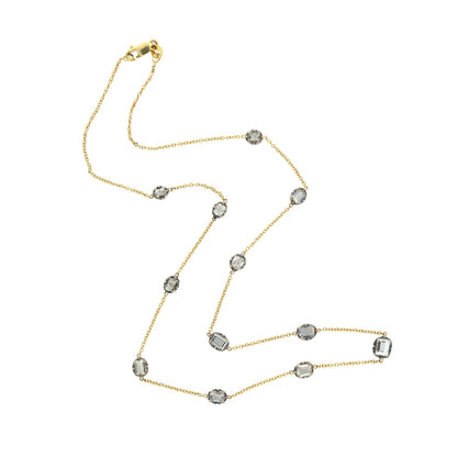 Georgian 14k/Sterling Silver Conversion Table Cut Diamond by the Yard Necklace 3+ctw