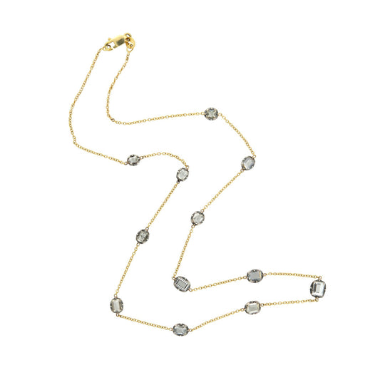 Georgian 14k/Sterling Silver Conversion Table Cut Diamond by the Yard Necklace 3+ctw
