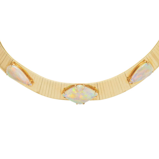 Estate 14k Opal Collar Style Choker Necklace