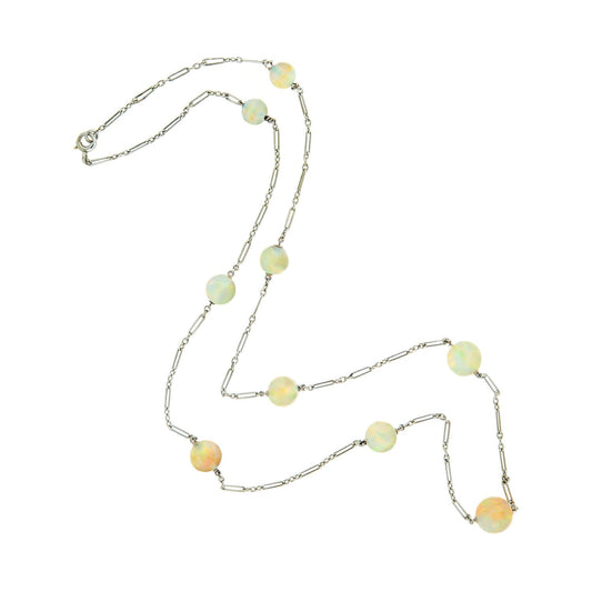 Edwardian 18K Opal 20.5 Necklace