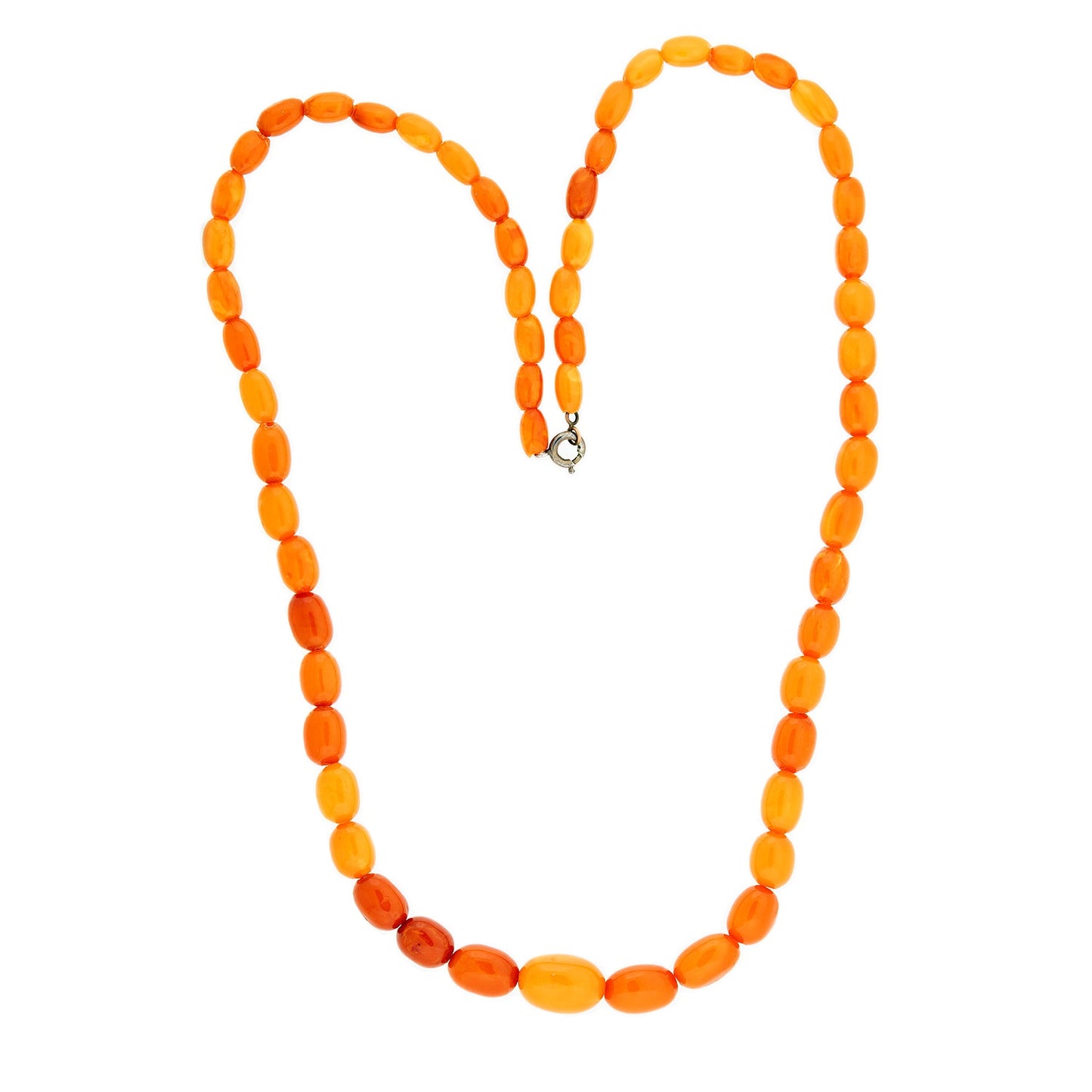 Victorian Baltic Yoke Amber Bead Necklace 25
