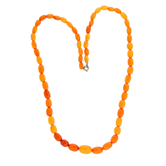 Victorian Baltic Yoke Amber Bead Necklace 25