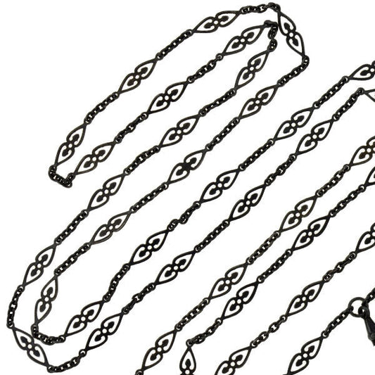 Georgian Gunmetal Fancy Link Chain 60