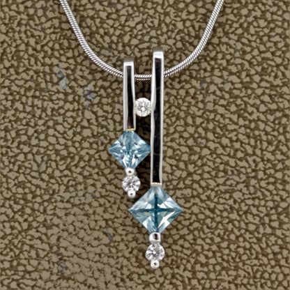 Zircon Diamond Gold Pendant